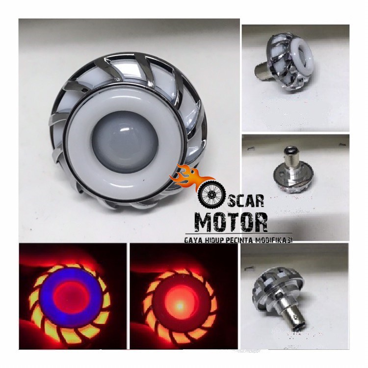 LAMPU STOP PROJIE V5 REM BELAKANG STOPLAMPU MOTOR LED ACDC UNIVERSAL STOPLAMP BULAT motor motor