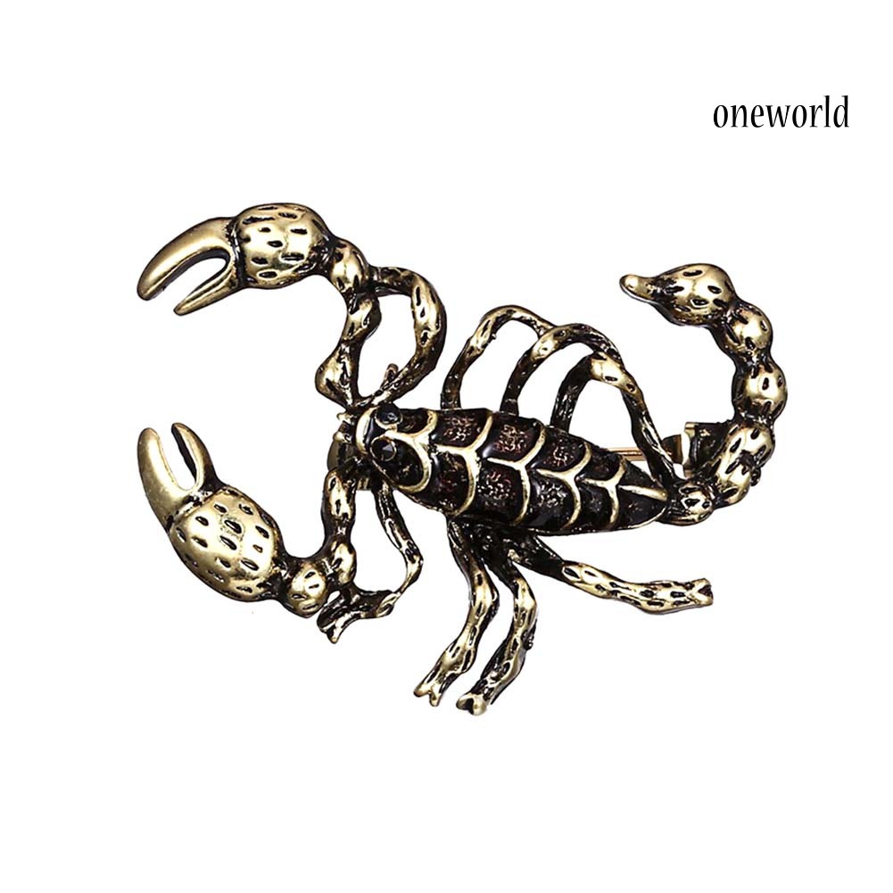 OW@ Fashion Jewelry Clothes Scarf Dress Badge Decoration Scorpion Enamel Brooch Pin