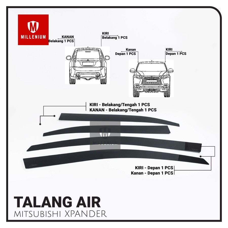 TALANG AIR PINTU MOBIL MITSUBISHI XPANDER 2017 - 2023 MODEL FLAT