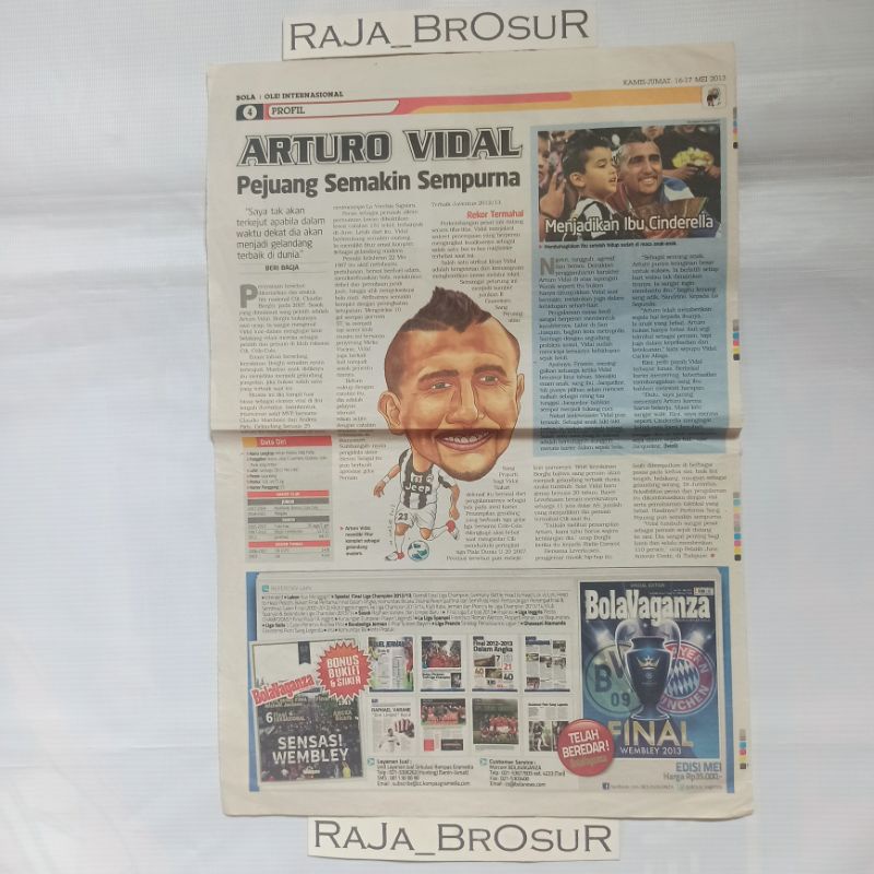 Rubrik koran bola karikatur Arturo Vidal Juventus FC