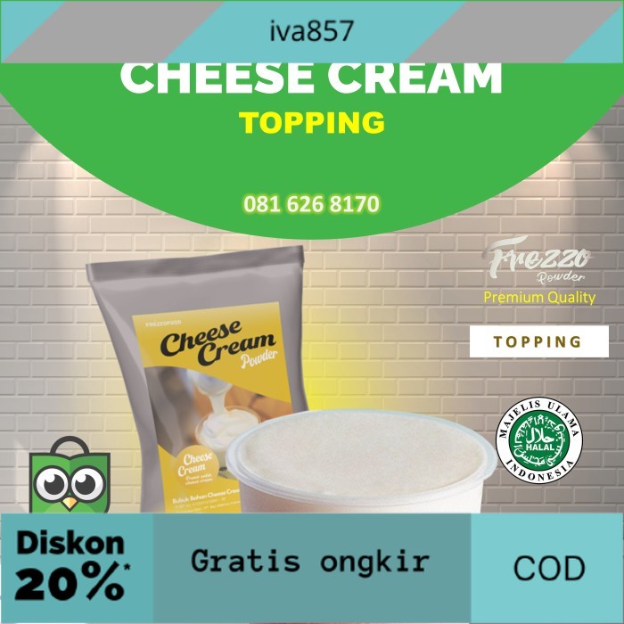 

PROMO CHEESE CREAM / TOPPING FREZZO POWDER / 1KG GRATIS ONGKIR