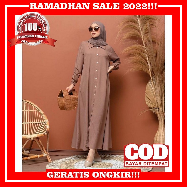 Gamis Dress Isyana Midi Bahan Rayon Viscouse Terlaris Adem Tebal Halus Nyaman Jumbo M L Xl Xxl Xxxl 