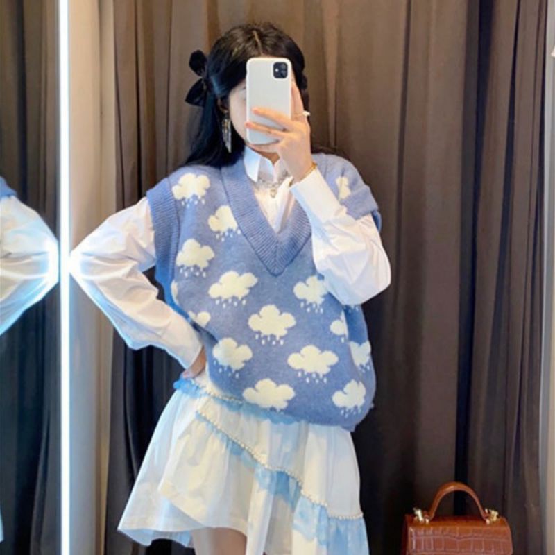 M FESYEN | LOUDY KOREAN VEST | OUTER WANITA | VEST RAJUT WANITA | ROMPI WANITA | ROMPI RAJUT WANITA 