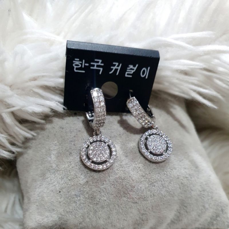Anting Silver925 Perak mata kilau Anti Karat anti alergi anting premium berlian kilap 033