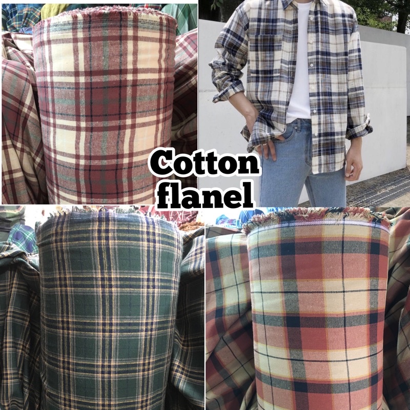 Kain FLANEL Premium | Motif kotak | Bahan kemeja Pria & Wanita