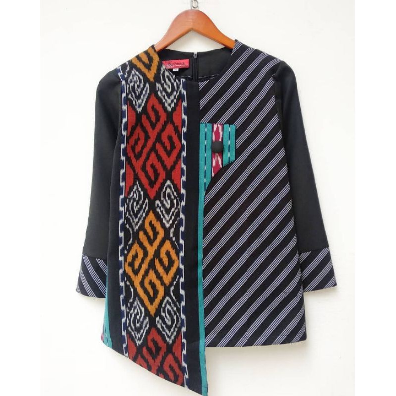 Beli Blus Tenun Troso Mix Lurik Blus Batik Kerja Tenun Lapis Trikot Seetracker Indonesia