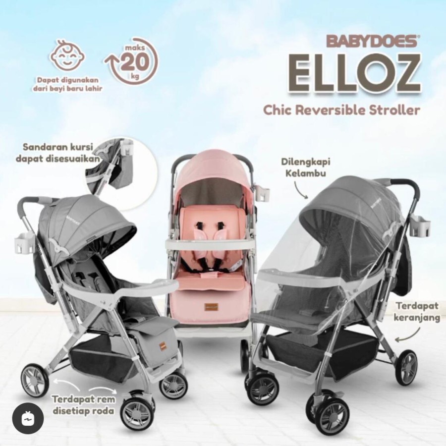 Stroller BabyDoes Elloz CH-SN 324 Kereta Dorong Bayi Dua Arah bisa hadap-hadapan