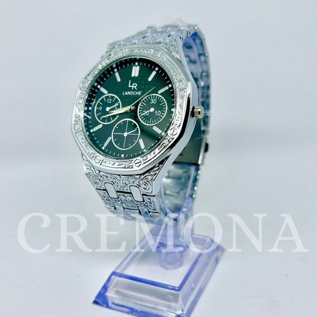 CREMONA Jam Tangan Fashion Laki-Laki Analog - Motif Batik Chrono, Import, dan Mewah, Cocok untuk Cowok Pria Keren