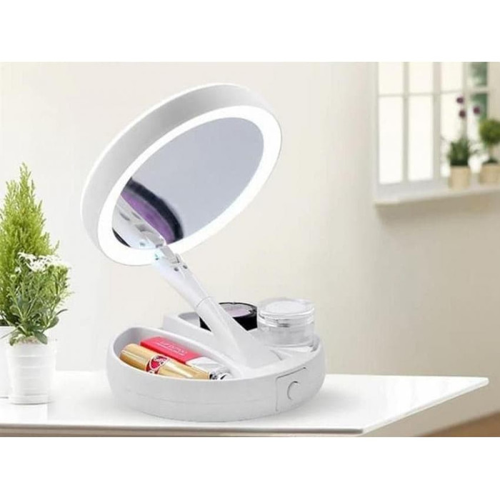 Makeup Lampu Cermin Pembesar Rias Dua sisi Kosmetik Mirror LED