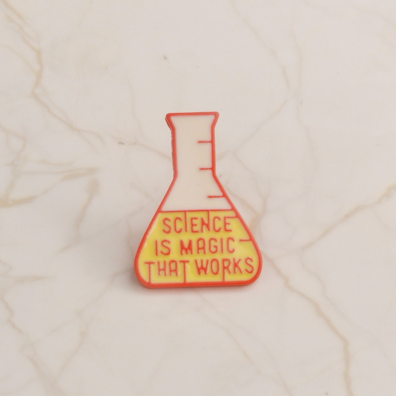 Bros Pin Enamel Desain Kartun Science Is Magic That Work Untuk Hadiah Guru