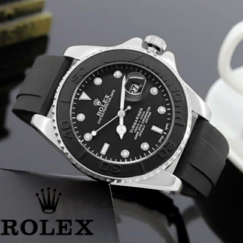 Jam Tangan Pria Rolex Submariner Tali Karet Super Mewah - Jam Tangan Rolex Submariner Tali Karet