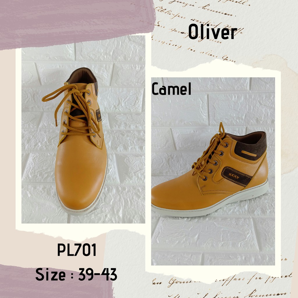OLIVER (PL-701) - CAMEL - SEPATU BOOTS PRIA