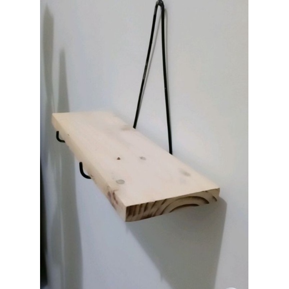 Rak Dinding Tempel Kayu Besi Gantung Minimalis Rak Kosmetik Rak