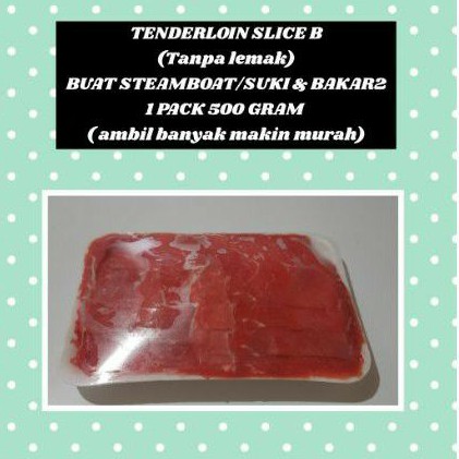 

Daging tenderloin slice 500gram