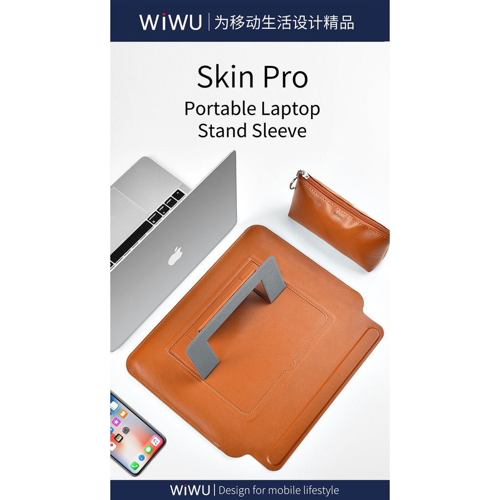 WIWU SKIN PRO Slim Stand Sleeve MB Pro 13 - Sarung dengan Stand