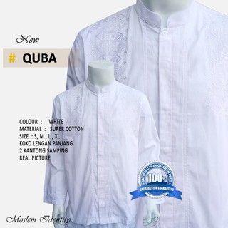  BAJU  KOKO DEWASA  Motif Bordir Lengan Panjang M L XL Putih  