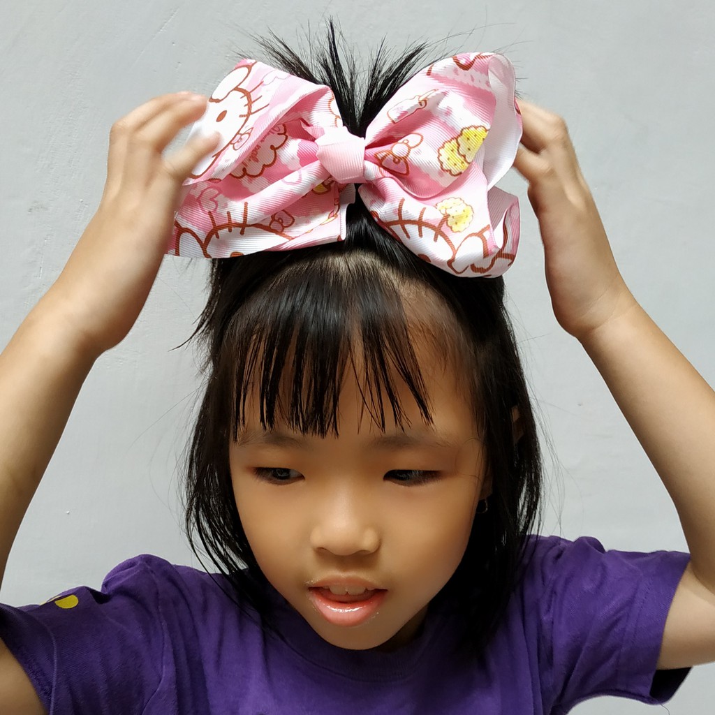 PGS-046 BESAR Jepit Rambut Hello Kitty Pita Ala JOJO SIWA Motif RANDOM