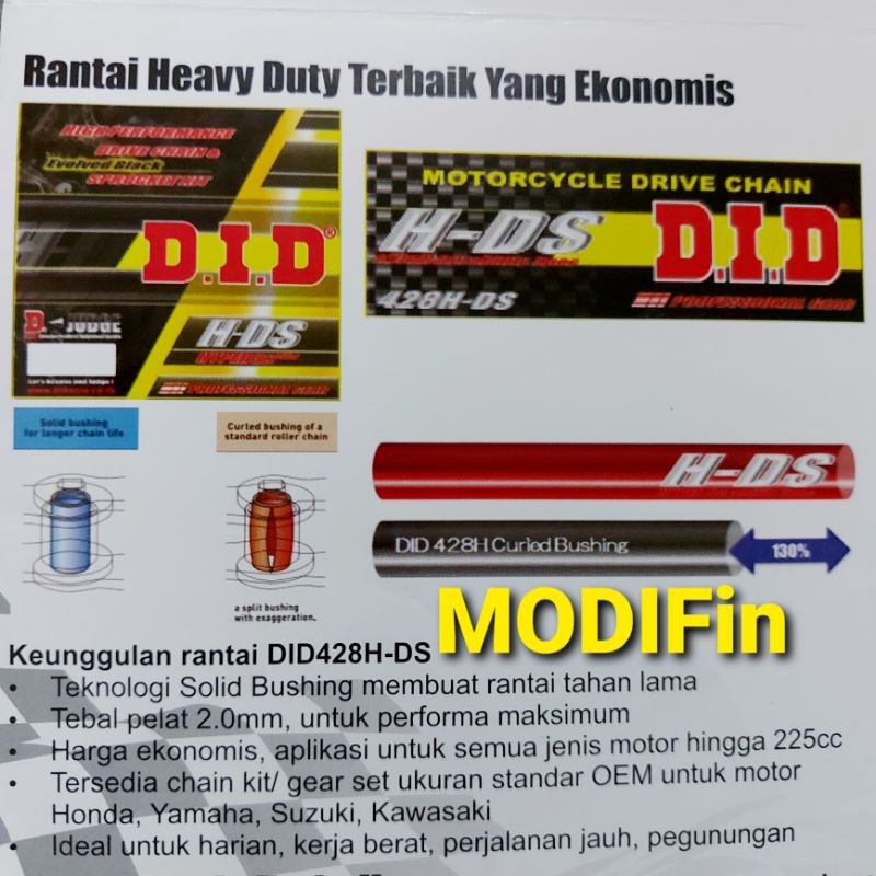 Rantai Motor DID 428 HD S 140L - 428 HDS 130L Universal PnP For All Motor D.I.D