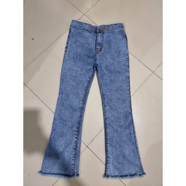 alvan.id Celana Jeans Cutbray Wanita snow blue