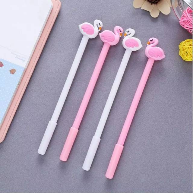 

Pulpen Gel dengan Atasan Angsa Burung Flamingo