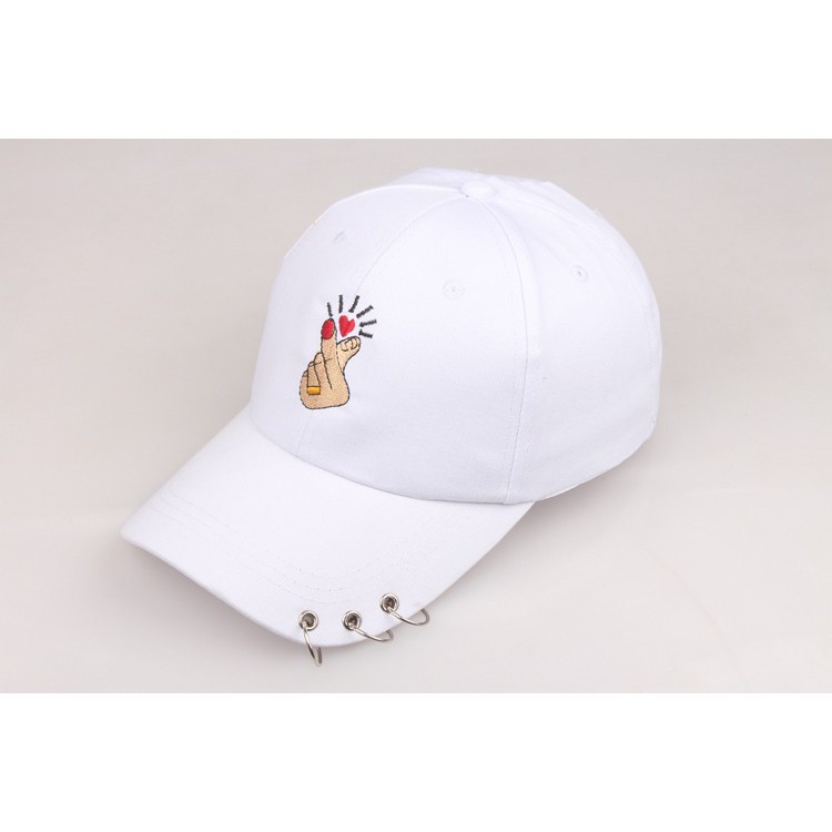 TOFH topi finger heart love bordir baseball cap korea jepang kpop idol import