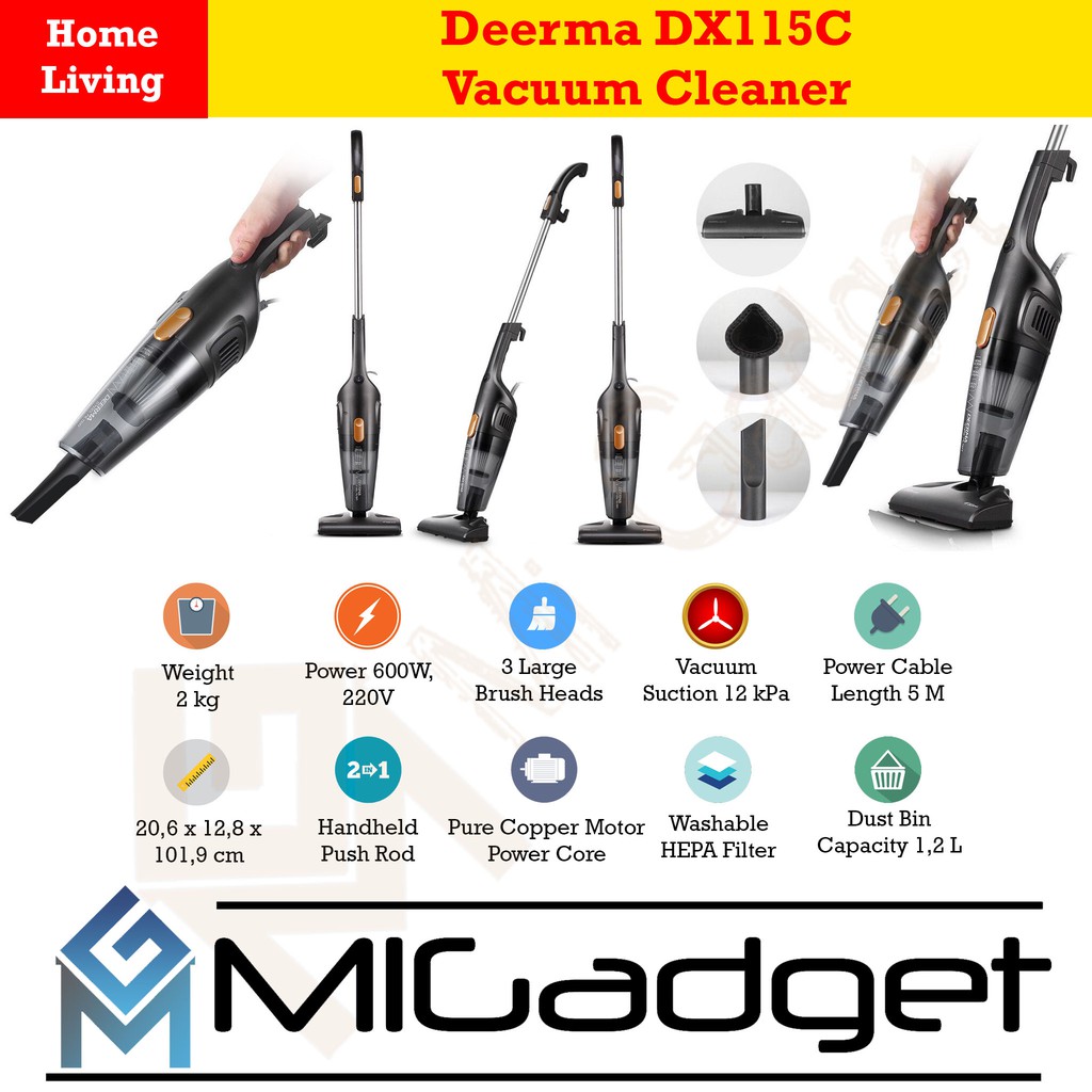 Deerma DX115C DX 115 C 2-in-1 Handheld Vacuum Cleaner