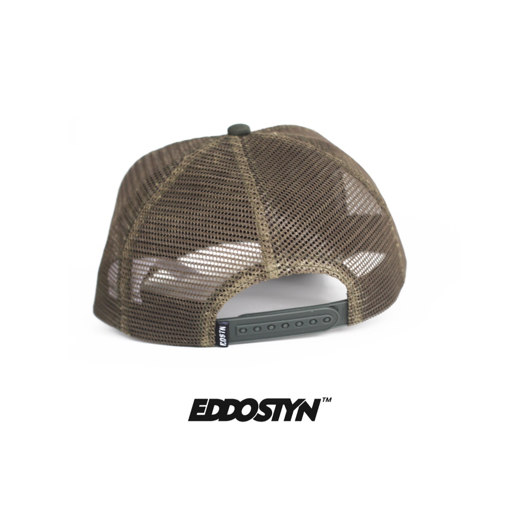 Eddostyn Topi Trucker Jaring Original Distro Pria Dewasa Putih Army Casual