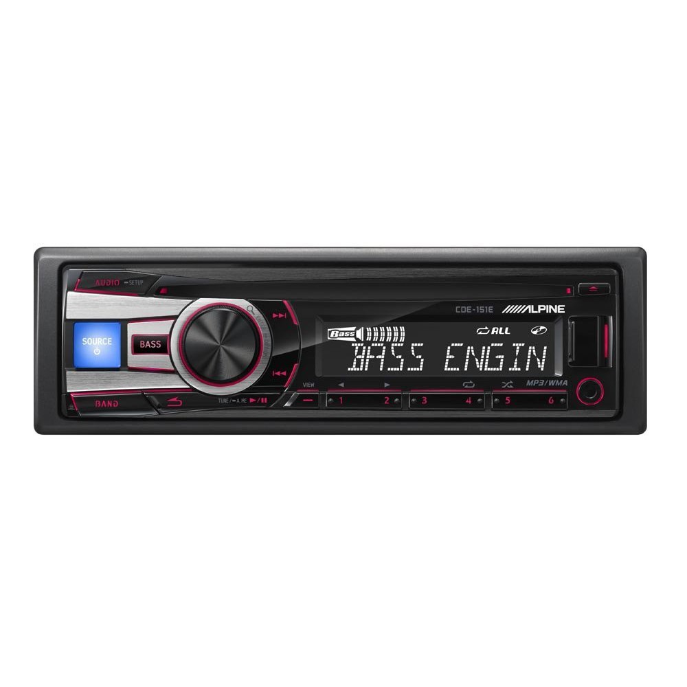 Alpine CDE-151E Single Din Head Unit CD Receiver USB IPOD MP3