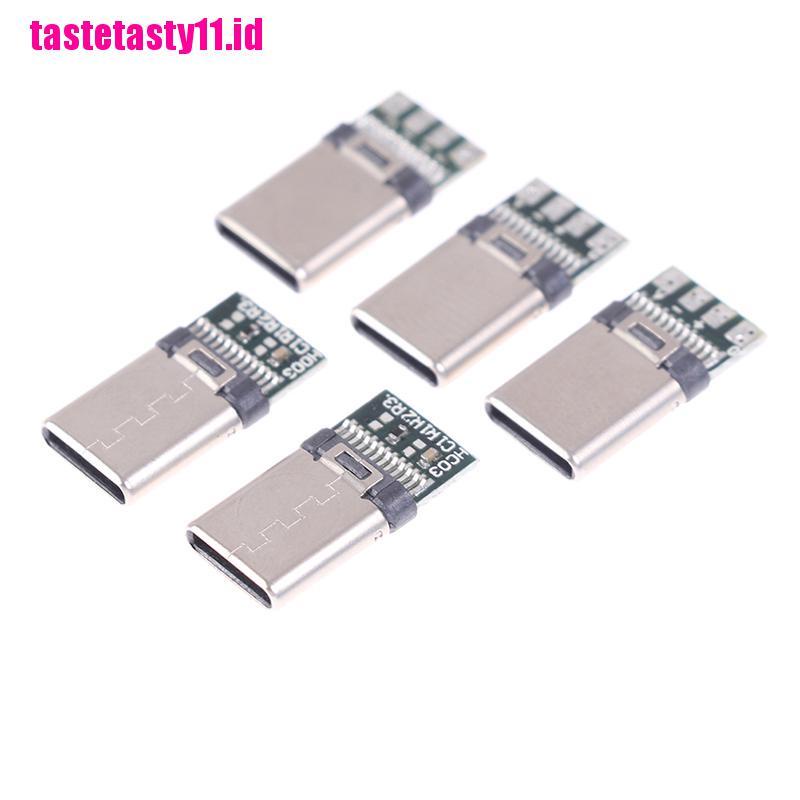 5 / 10Pcs Konektor Kabel USB 3.1 Tipe C Male DIY Untuk PC