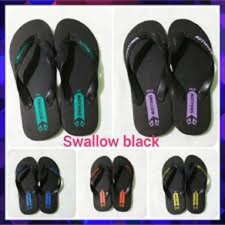 (SWALLOW BLACK MURAH) Swallow Black Dewasa Size 10 - 10.5 / Sandal Rumahan Murah / sandal Swallow