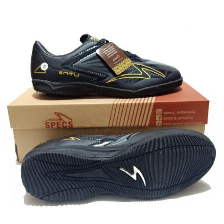 [TPS.02Jn22w] Sepatu Futsal Specs Accelerator Satu Pro in Hitam Gold Premium Grade Ori Size 39 -43
