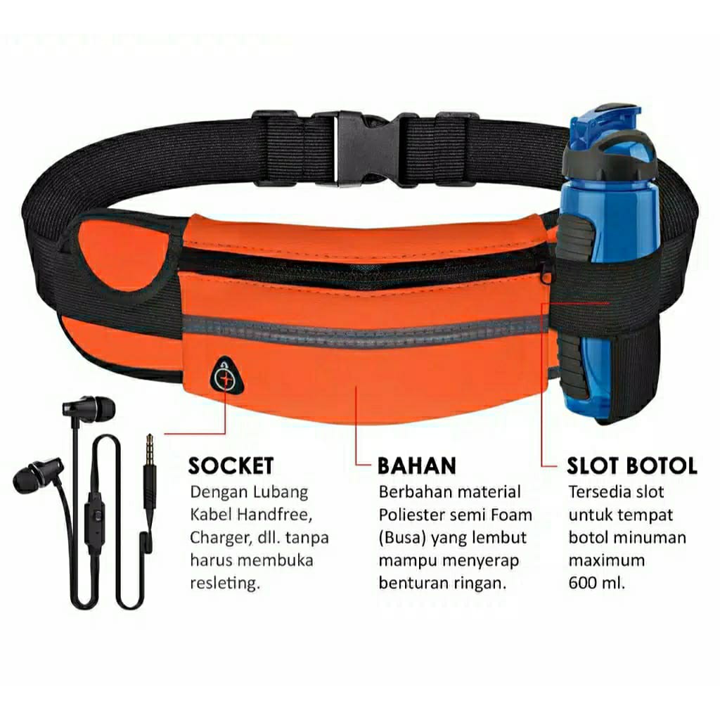 TAS PINGGANG HANDPHONE/ TAS SEPEDA WATERPROOF WAIST BAG RUNNING BELT ANTI AIR IMPOR - TAS 243