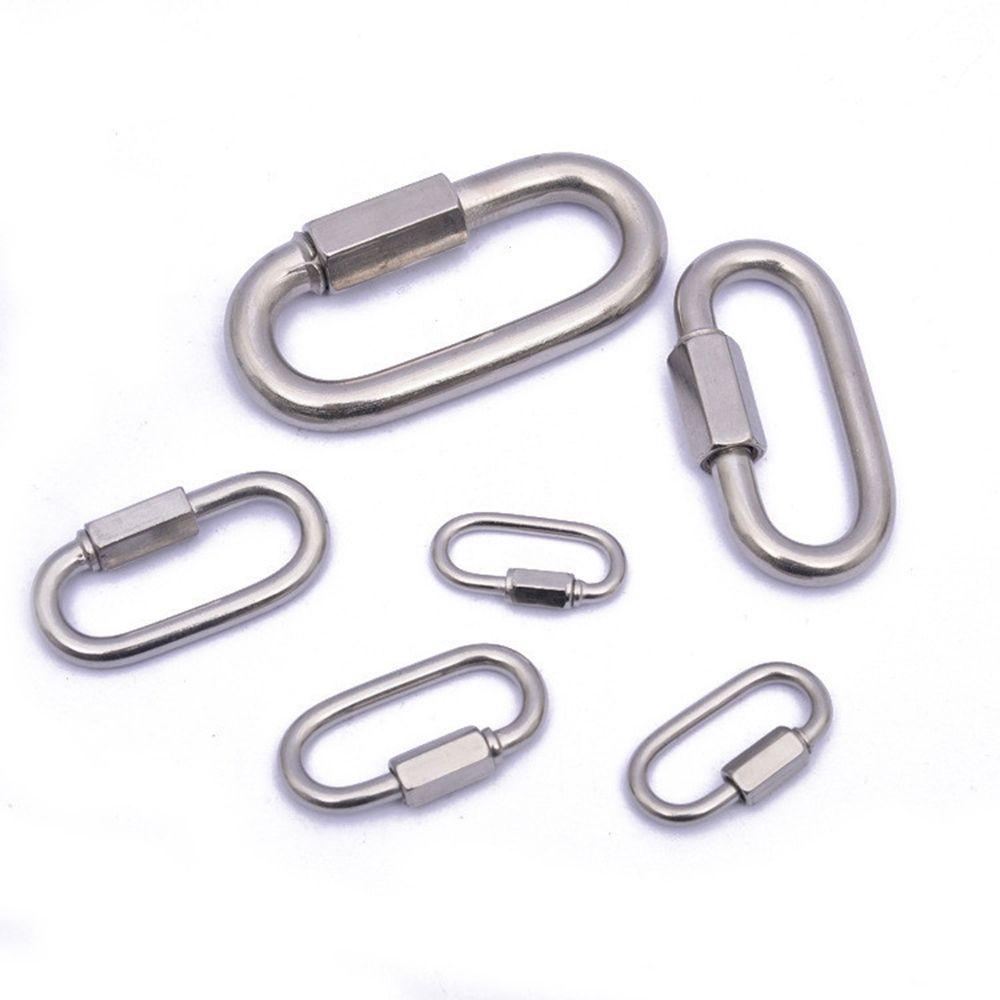 Wonder Climbing Gear Carabiner Stainless Steel Screw Lock Quick Links Rantai Connecting Ring