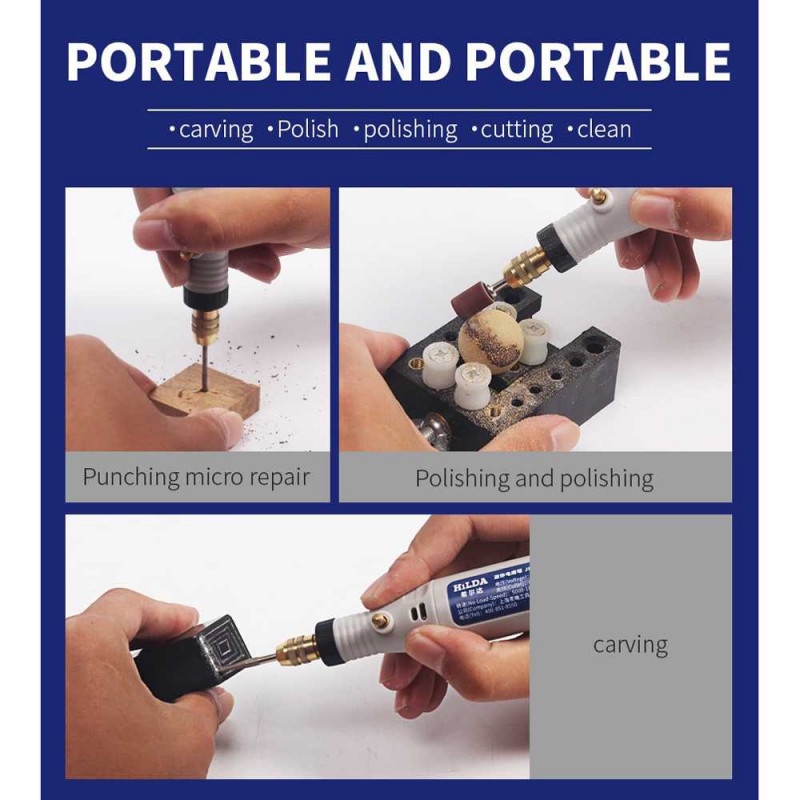 Mesin Bor Listrik Mini Genggam Rotary Drill Tool 18V 18000RPM Portable