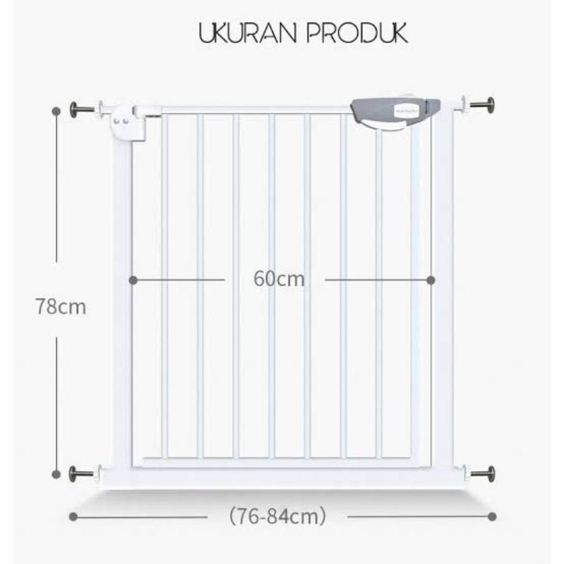 Kuru Baby Safety Gate - Kuru Pagar Bayi - Pagar Pembatas Tangga - Pengaman Tangga Bayi - Pagar Pengaman