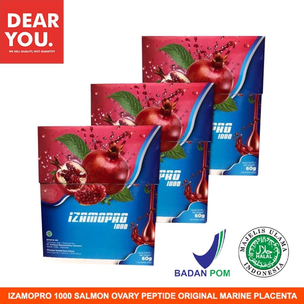 DISTRIBUTOR RESMI - BPOM IZAMOPRO 1000 SALMON OVARY PEPTIDE ORIGINAL MARINE PLACENTA