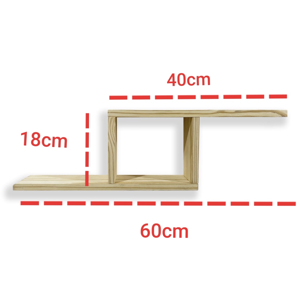 Rak Pajangan KOTAK Kayu Solid MB952