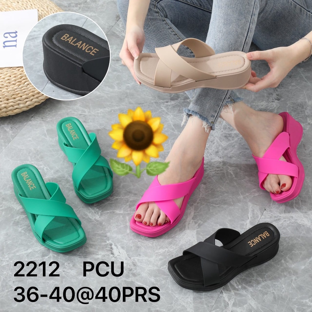 Sandal Karet Jelly Wedges Wanita import Model Terbaru Original Kekinian by AGUNG STYLE Balance 2212