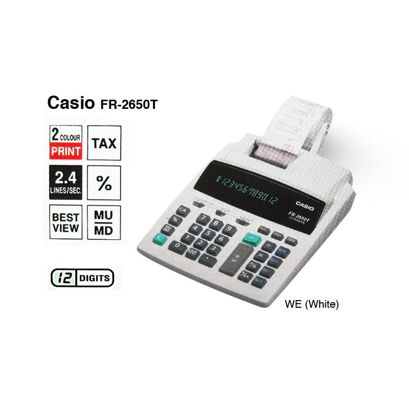 

PROMO Casio FR 2650T Printing Kalkulator Calculator Struk Kertas FR 2650 T akhr tahun 40%sale