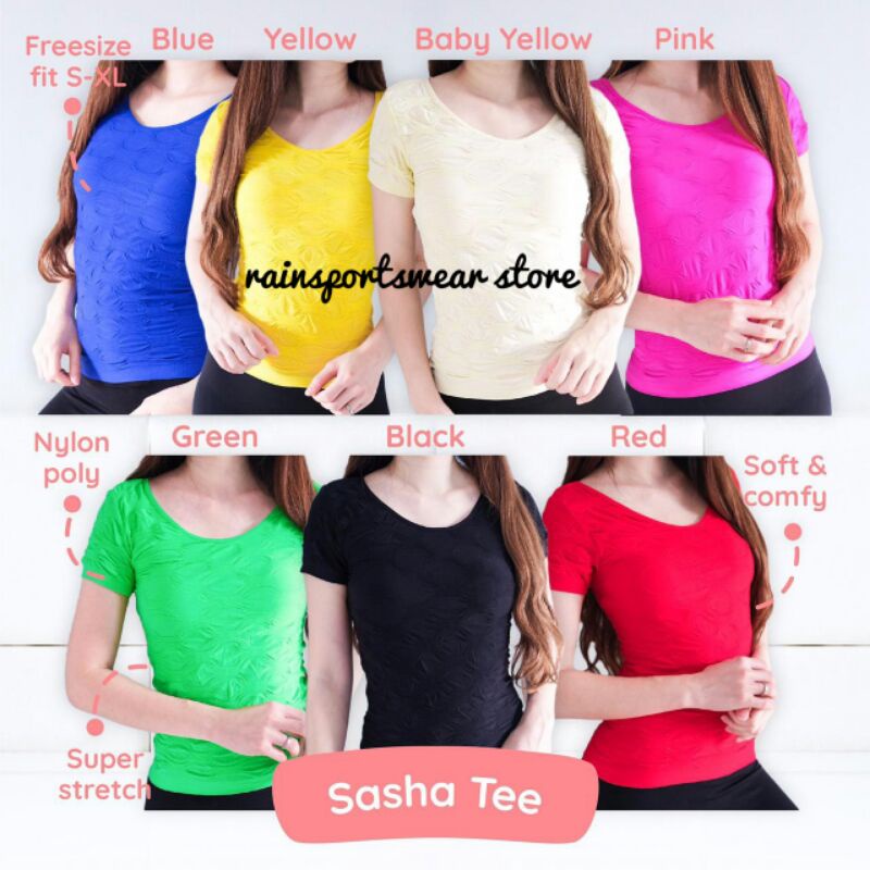 RAINSPORTSWEAR- SASHA TEE - BAJU OLAHRAGA WANITA - SENAM AEROBIC ZUMBA YOGA FITNESS BELLYDANCE IMPOR