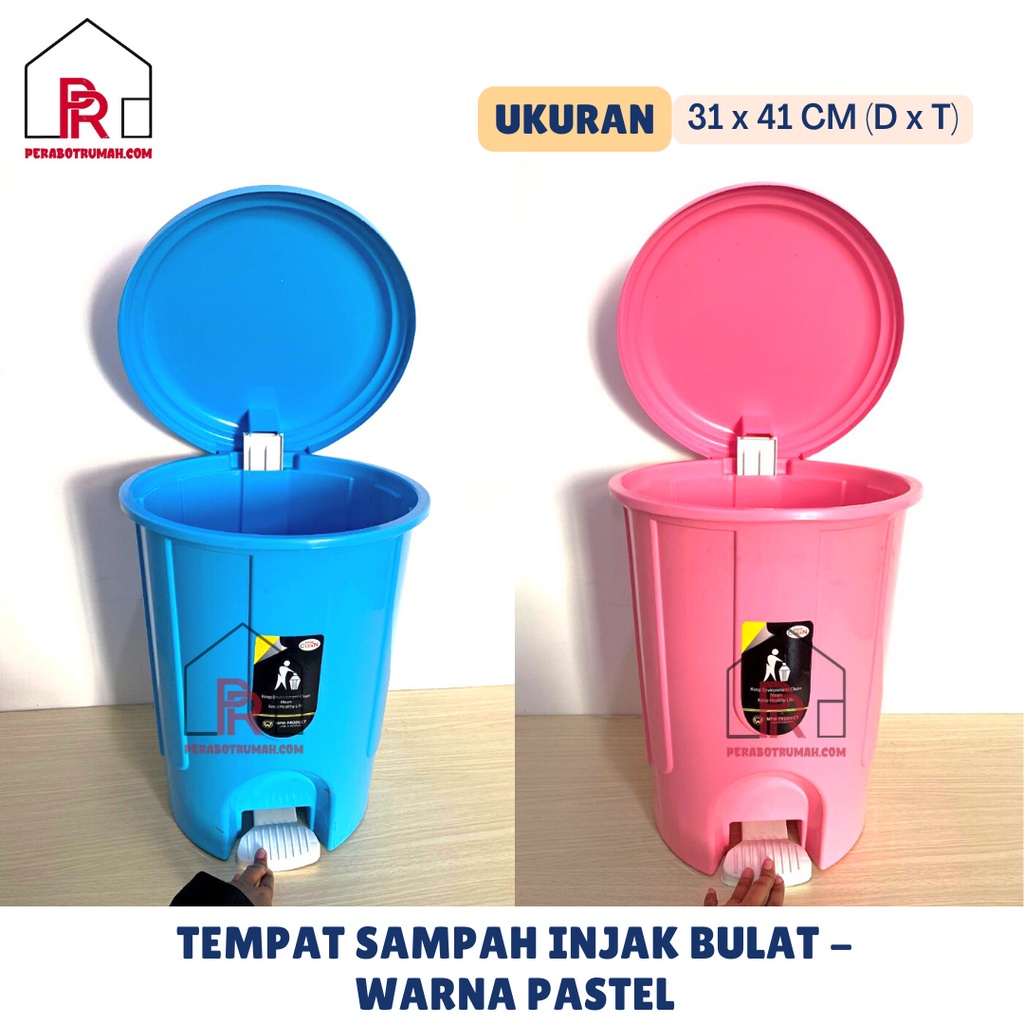 TEMPAT SAMPAH INJAK BULAT BESAR MKW / TEMPAT SAMPAH TUTUP / TONG SAMPAH INJEK