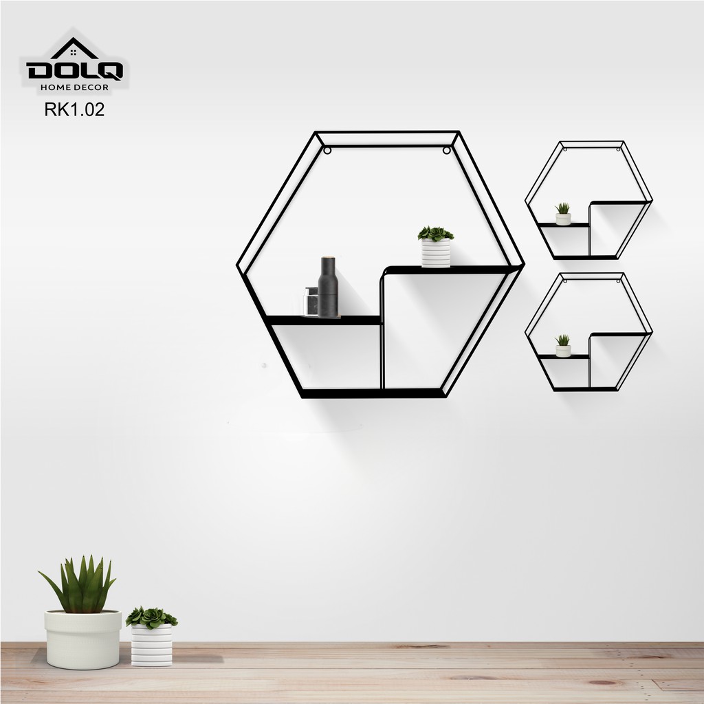  COD RAK  DINDING  HEXAGON HIASAN  DINDING  HIASAN  