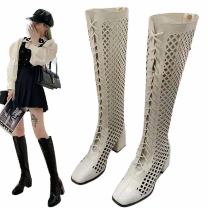 HIGH BOOTS PANJANG B74 IMPORT WANITA SEPATU BOOT JALA SELUTUT termurah