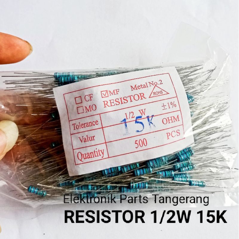 (10 Buah) RESISTOR 1/2W 15K OHM RESISTOR 1/2 WATT 15K OHM RESISTOR 1/2WATT 15K OHM RESISTOR 1/2 W 15