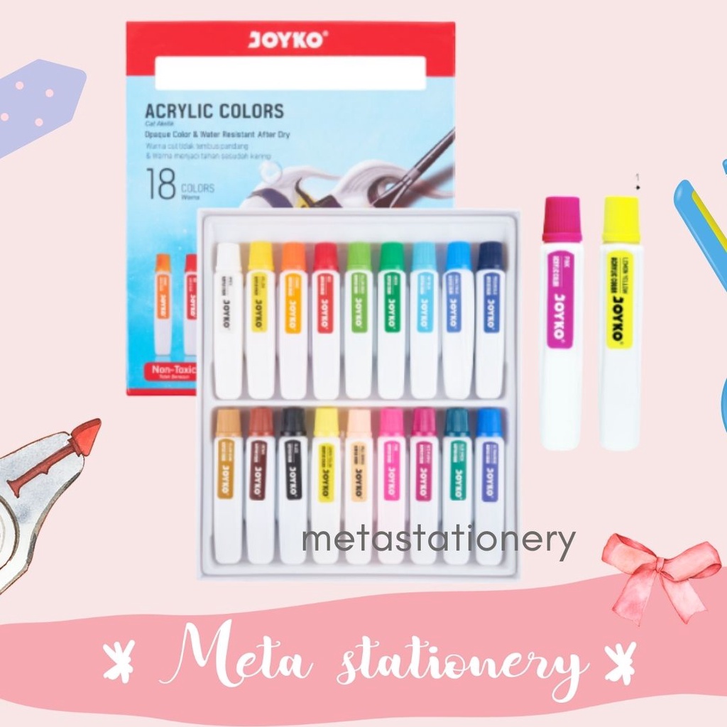 

Acrylic Color / Cat Akrilik Joyko 18 Warna / Colors