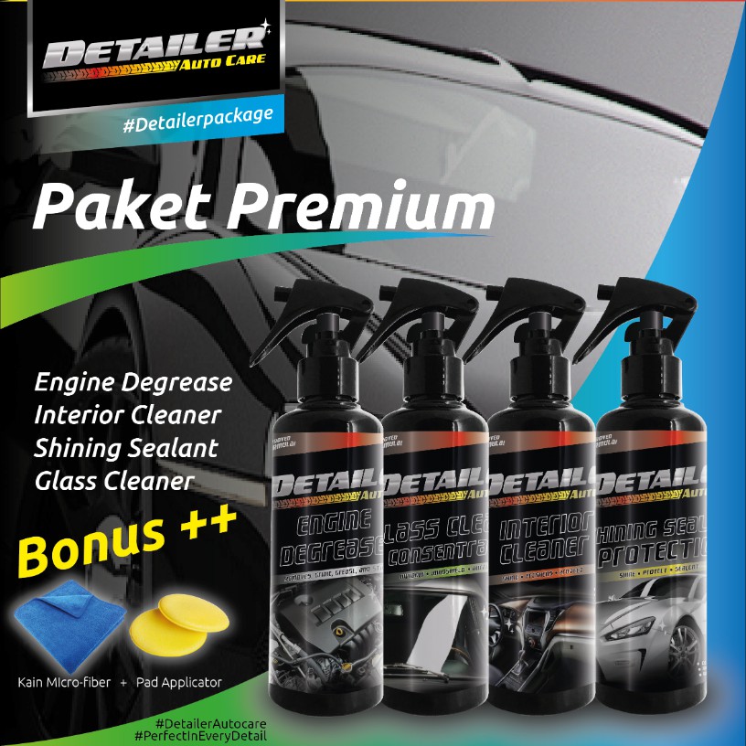 Detailer Paket Premium / Waterless Wash/ Glass Cleaner / Interior Cleaner / Sealant Shine