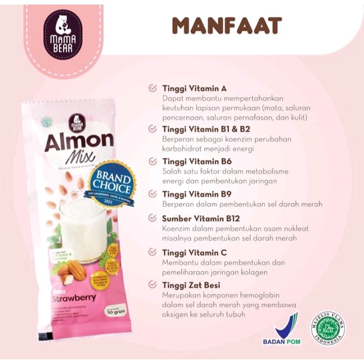 Mama Bear Almon Mix 1BOX / Susu Almon ( Booster Asi) / Minuman Penambah ASI