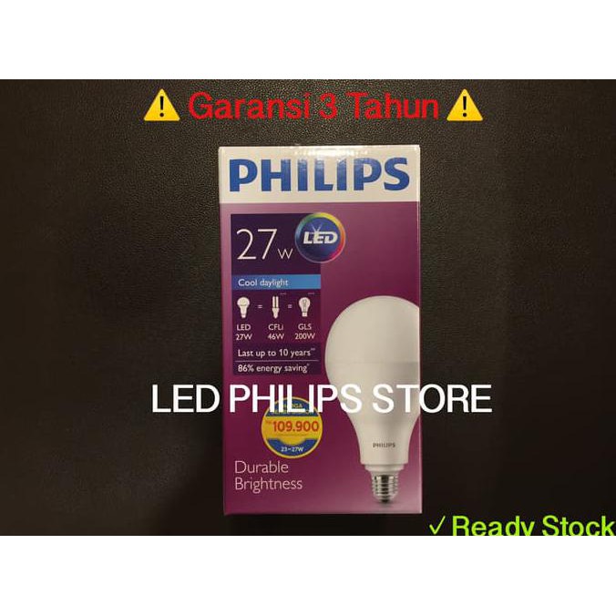 Kualitas Terbaik Lampu Bohlam Led Philips 27W 27Watt 27 W 27 Watt Cool Day Light/Putih Diskon