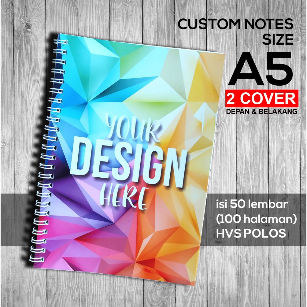 

Notebook / Buku Agenda / Notes Spiral Custom A5 COVER DEPAN BELAKANG