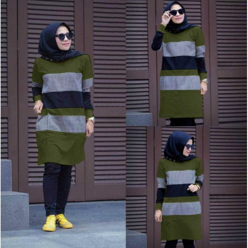 PCS TUNIK KOTAK ZLQ BAHAN BABYTERRY KATUN FE